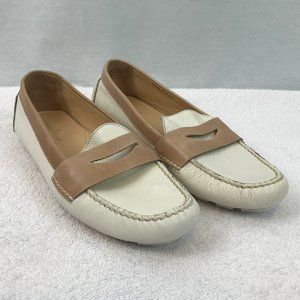 Cole Haan Nike Air Cream/Tan Leather Penny Loafers